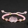 Pulseira de Cristal Rosa Pixiu para Proteção de Riqueza Pink Crystal Pixiu Wealth Protection Bracelet