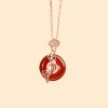 Collar con colgante de pez Koi de ágata roja Red Agate Koi Fish Pendant Necklace
