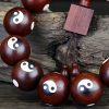 Pulsera de Sándalo Rojo Yin Yang: Armonía y Protección Red Sandalwood Yin Yang Harmony Bracelet