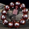 Pulsera de Sándalo Rojo Yin Yang: Armonía y Protección Red Sandalwood Yin Yang Harmony Bracelet
