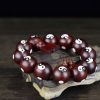 Pulsera de Sándalo Rojo Yin Yang: Armonía y Protección Red Sandalwood Yin Yang Harmony Bracelet
