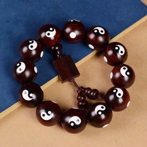 Pulseira de Harmonia Yin Yang de Sândalo Vermelho Pulseira de Harmonia Yin Yang de Sândalo Vermelho