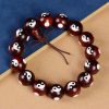 Pulsera de Sándalo Rojo Yin Yang: Armonía y Protección Red Sandalwood Yin Yang Harmony Bracelet