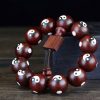 Pulsera de Sándalo Rojo Yin Yang: Armonía y Protección Red Sandalwood Yin Yang Harmony Bracelet