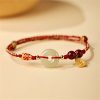 Pulseira de Prata Esterlina com Jade Koi e Sorte Sterling Silver Koi Fish Jade Luck Bracelet