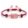Pulsera de Protección Pixiu con Cuarzo Fresa Strawberry Quartz PiXiu Protection Bracelet