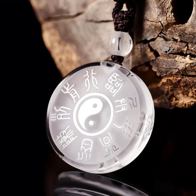 Colgante de Cristal Liuli Yin Yang de las Cinco Montañas Sagradas Taoístas Taoist Five Sacred Mountains Yin Yang Liuli Crystal Pendant