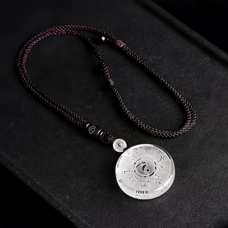Colgante de Cristal Liuli Yin Yang de las Cinco Montañas Sagradas Taoístas Taoist Five Sacred Mountains Yin Yang Liuli Crystal Pendant