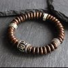 Pulsera Tibetana de Cáscara de Coco Om Mani Padme Hum Tibetan Coconut Shell Om Mani Padme Hum Bracelet