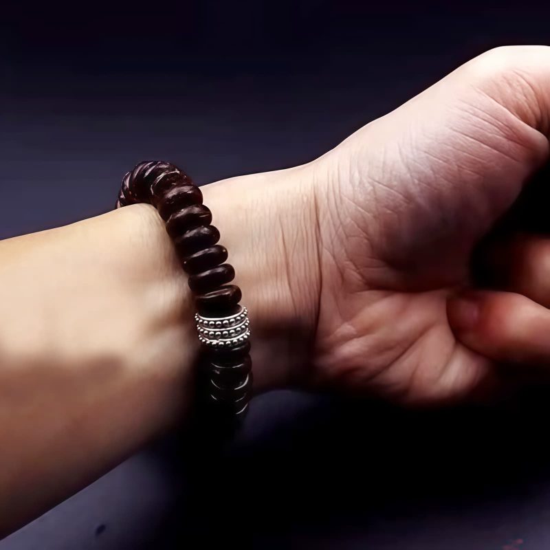 Pulsera Tibetana de Cáscara de Coco Om Mani Padme Hum Tibetan Coconut Shell Om Mani Padme Hum Bracelet