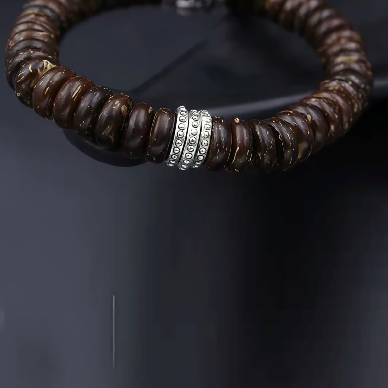 Pulsera Tibetana de Cáscara de Coco Om Mani Padme Hum Tibetan Coconut Shell Om Mani Padme Hum Bracelet
