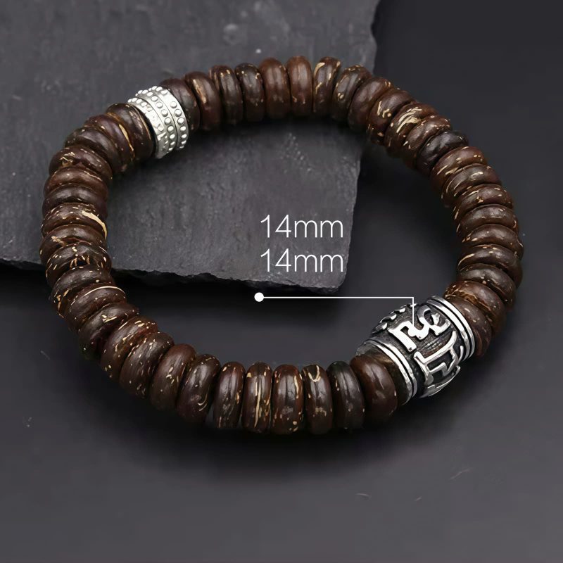 Pulsera Tibetana de Cáscara de Coco Om Mani Padme Hum Tibetan Coconut Shell Om Mani Padme Hum Bracelet