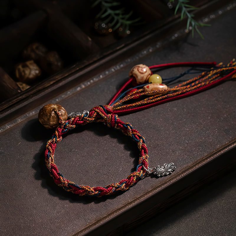 Pulsera de Hilo Tibetana con Carpa Koi de Colores Tibetan Colorful Thread Koi Fish String Bracelet