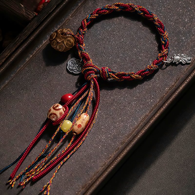 Pulsera de Hilo Tibetana con Carpa Koi de Colores Tibetan Colorful Thread Koi Fish String Bracelet