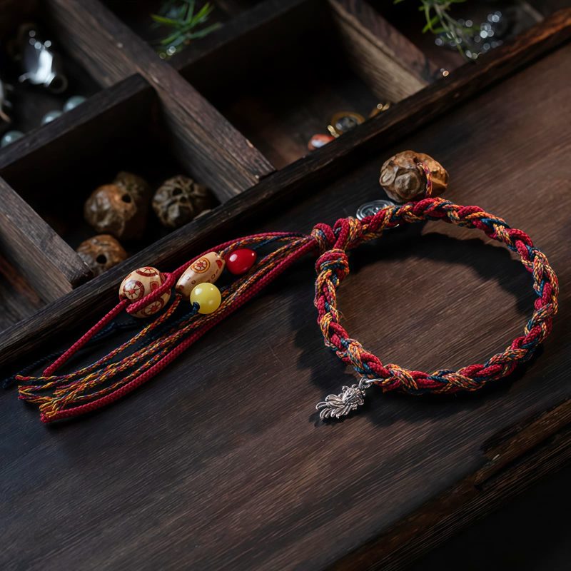 Pulsera de Hilo Tibetana con Carpa Koi de Colores Tibetan Colorful Thread Koi Fish String Bracelet