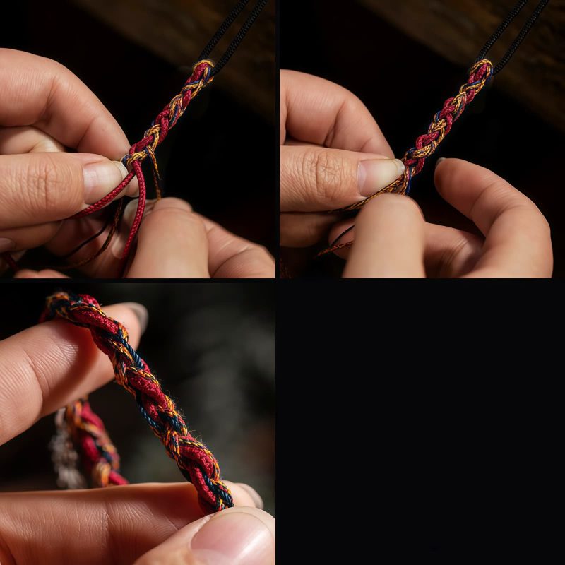 Pulsera de Hilo Tibetana con Carpa Koi de Colores Tibetan Colorful Thread Koi Fish String Bracelet