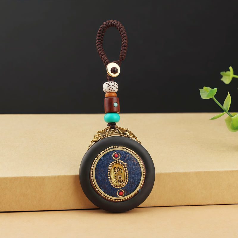 Llavero de Concha Tibetana Om Mani Padme Hum Tibetan Conch Om Mani Padme Hum Key Chain