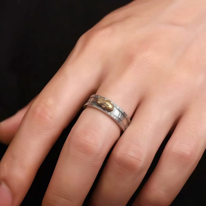Anel Casal de Cobre Tibetano Om Mani Padme Hum Tibetan Copper Om Mani Padme Hum Couple Ring