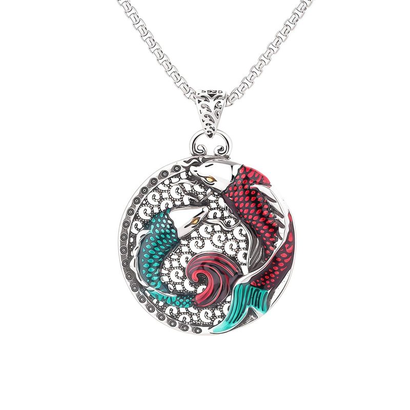 Collar curativo de pez Koi de cobre tibetano Tibetan Copper Koi Fish Healing Necklace