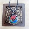 قلادة تعويذة سمك الكوي واللوتس النيبالية من النحاس Tibetan Copper Koi Fish Lotus Luck Ghau Pendant Necklace