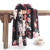 チベットの花柄ショール - 温かい快適なスカーフ Tibetan Flower Print Shawl - Cozy Warm Scarf