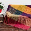 Manta Floral Tibetana Teñida a Mano Tibetan Hand-Dyed Floral Blanket