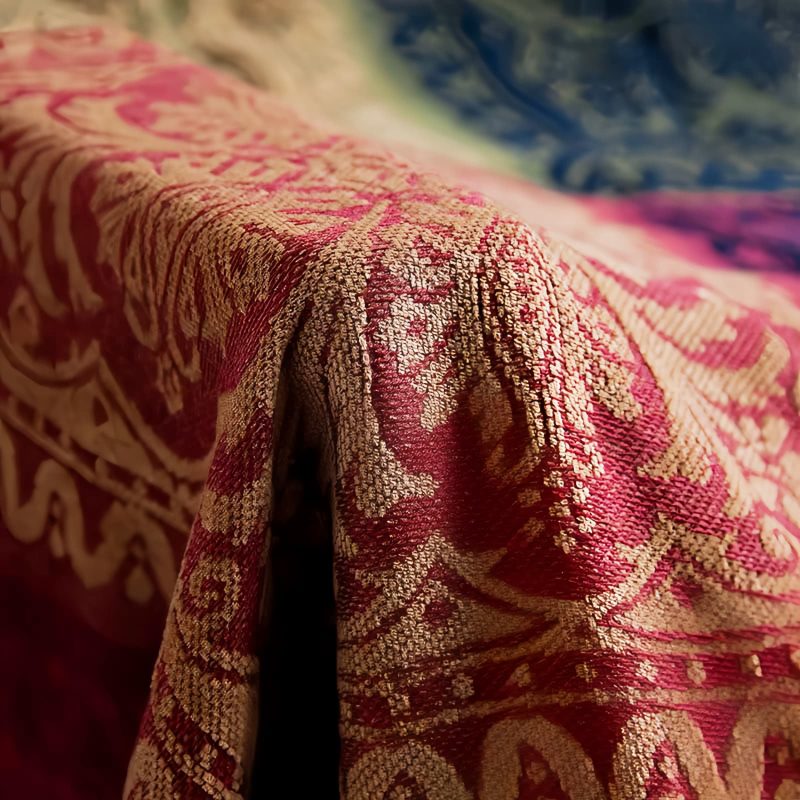 Manta Floral Tibetana Teñida a Mano Tibetan Hand-Dyed Floral Blanket