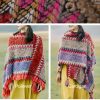 Xale Tibetano de Malha com Franjas Tibetan Knitted Tassel Shawl
