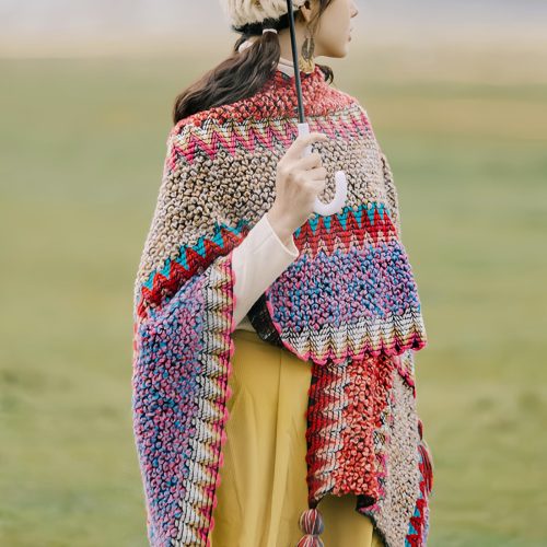 Chale Tibetano de Tejido con Borlas Chale Tibetano de Tejido con Borlas