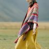 Xale Tibetano de Malha com Franjas Tibetan Knitted Tassel Shawl