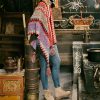 Xale Tibetano de Malha com Franjas Tibetan Knitted Tassel Shawl