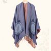 ポケット付きチベット幾何学模様マント Tibetan Geometric Mandala Shawl with Pockets