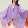 ポケット付きチベット幾何学模様マント Tibetan Geometric Mandala Shawl with Pockets