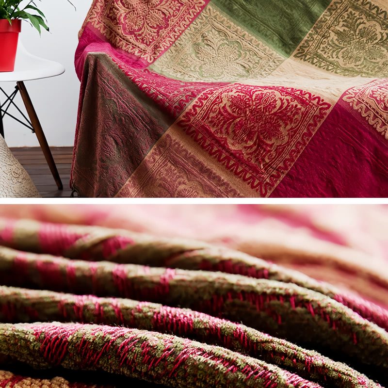 Mantas Tibetanas Teñidas a Mano Multicolores Tibetan Multicolored Hand-Dyed Blanket