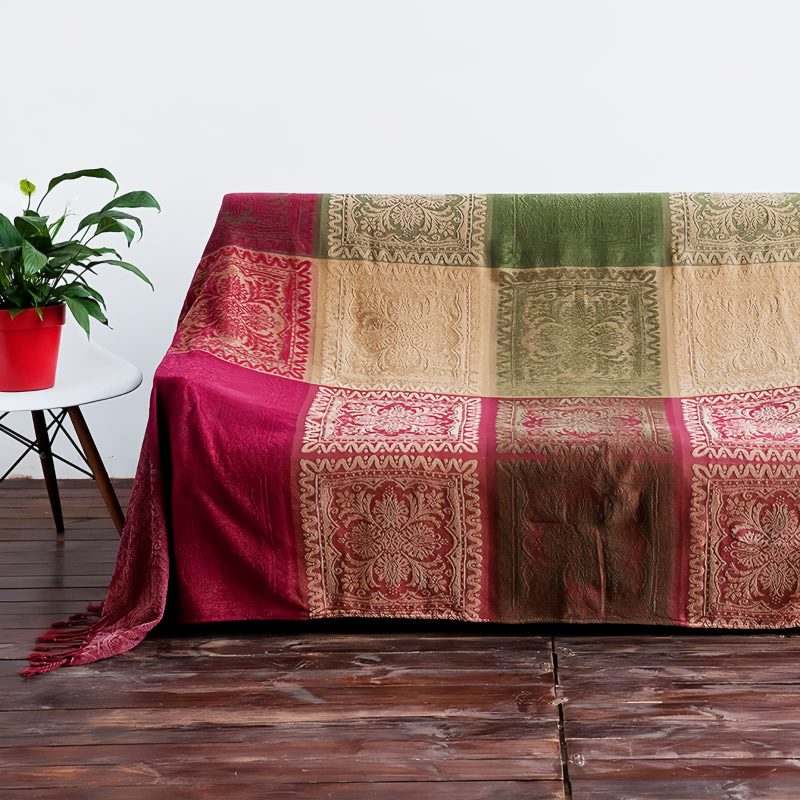 Mantas Tibetanas Teñidas a Mano Multicolores Tibetan Multicolored Hand-Dyed Blanket