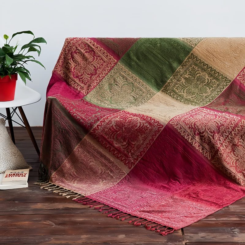 Mantas Tibetanas Teñidas a Mano Multicolores Tibetan Multicolored Hand-Dyed Blanket
