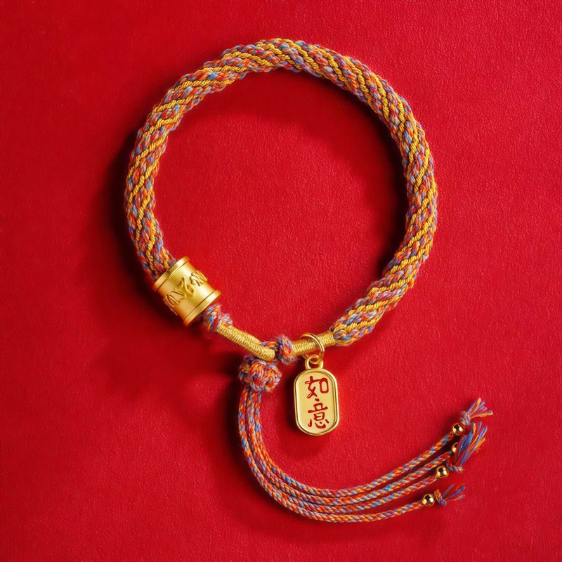 Gelang Pesona Ruyi Om Mani Padme Hum Berwarna-warni Tibet Tibetan Multicolored Om Mani Padme Hum Ruyi Charm Bracelet
