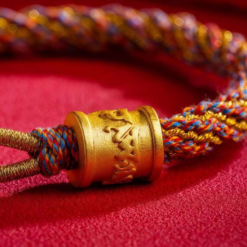 Gelang Pesona Ruyi Om Mani Padme Hum Berwarna-warni Tibet Tibetan Multicolored Om Mani Padme Hum Ruyi Charm Bracelet