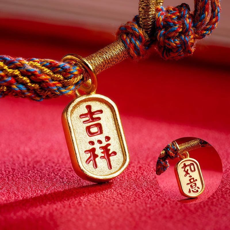 Gelang Pesona Ruyi Om Mani Padme Hum Berwarna-warni Tibet Tibetan Multicolored Om Mani Padme Hum Ruyi Charm Bracelet