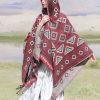 Chaleco con capucha de patrón triangular tibetano Tibetan Triangle Pattern Hooded Shawl