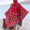 Chaleco con capucha de patrón triangular tibetano Tibetan Triangle Pattern Hooded Shawl