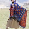 Chaleco con capucha de patrón triangular tibetano Tibetan Triangle Pattern Hooded Shawl