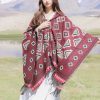 Chaleco con capucha de patrón triangular tibetano Tibetan Triangle Pattern Hooded Shawl