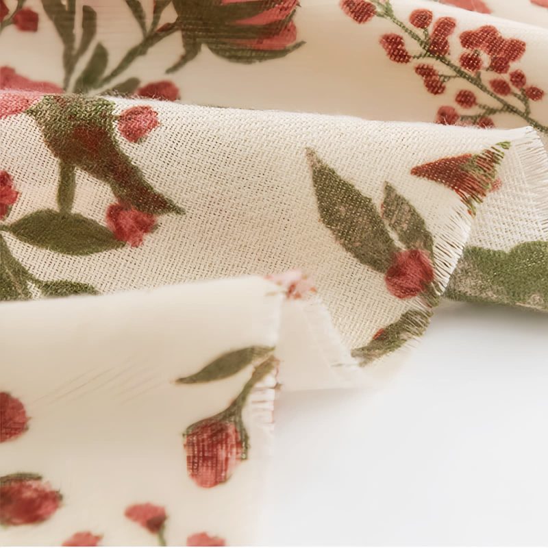 Chal cálido con estampado floral tibetano Tibetan Warm Floral Print Shawl