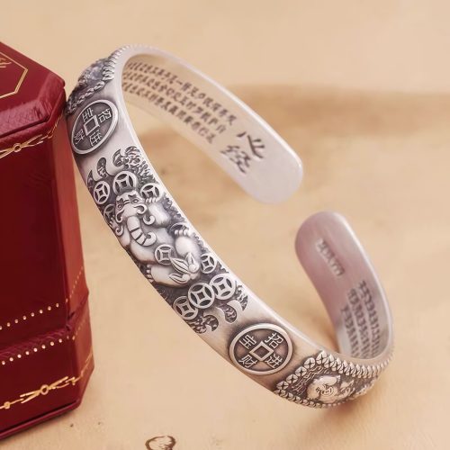 Pulseira Tibetana de Cobre Branco para Abundância de Riqueza Pulseira Tibetana de Cobre Branco para Abundância de Riqueza