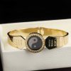 Pulsera Tibetana de Acero de Titanio con Símbolos Yin Yang y Loto Tibetan Titanium Steel Yin Yang Lotus Bracelet