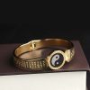 Pulsera Tibetana de Acero de Titanio con Símbolos Yin Yang y Loto Tibetan Titanium Steel Yin Yang Lotus Bracelet
