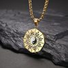 Collar con dije de Bagua Yin Yang de acero de titanio Titanium Steel Yin Yang Bagua Pendant Necklace
