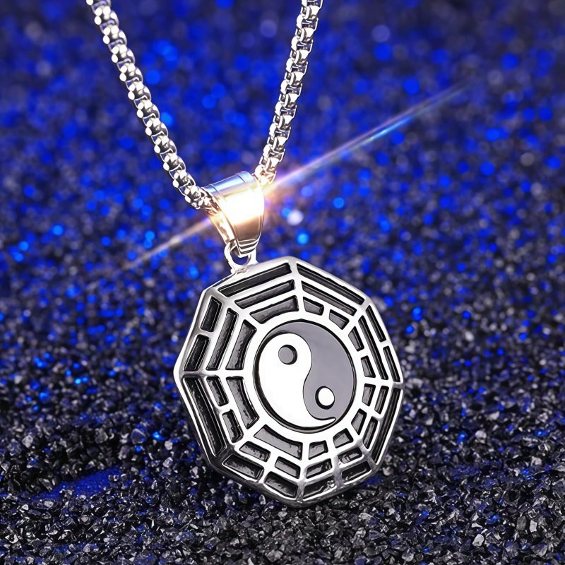 Collar de Equilibrio Yin Yang de Acero de Titanio Yin Yang Titanium Steel Balance Necklace