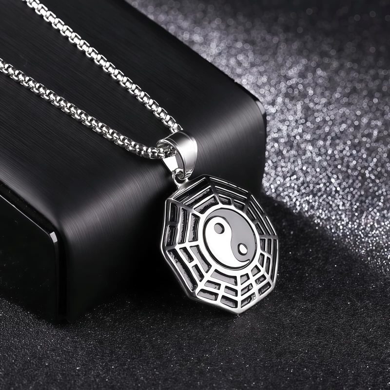 Collar de Equilibrio Yin Yang de Acero de Titanio Yin Yang Titanium Steel Balance Necklace